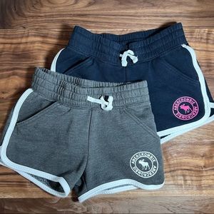 Abercrombie Kids Girls 2 Pairs Navy & Gray Logo Sweat Shorts 5-6